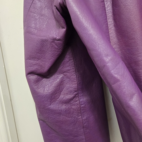 Vintage Y2K MS Maxima purple leather jacket sz L - Picture 5 of 12